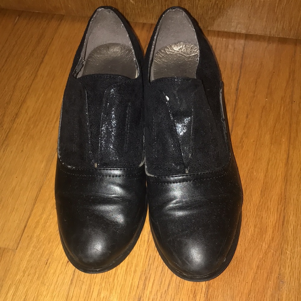 🖤Black Laceless Oxfords with Sparkle Size 7.5